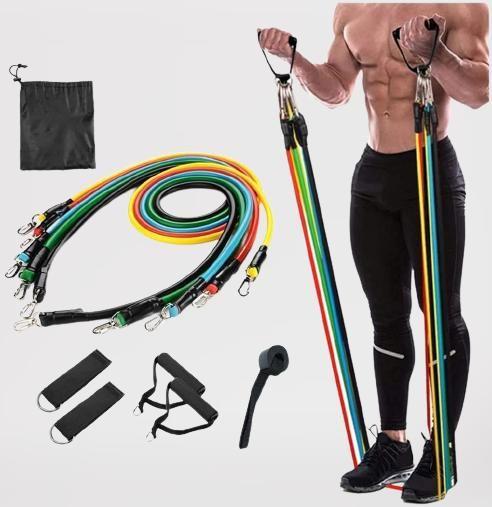 Double Toning Resistance Tube - Heavy Quality Exercise Band for Stretching