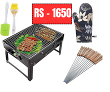 Load image into Gallery viewer, Foldable Barbeque Grill With ( 1 BBQ | 10 Skewers | 1 BRUSH | 1 GLOVE )
