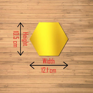 WallDaddy Mirror Stickers For Wall Pack Of 40 Hexagon Gold Color Flexible Mirror Size (10x12)Cm Each Hexagon