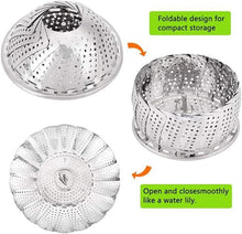 Load image into Gallery viewer, Stainless Steel Steamer basket for Veggie/Seafood with Safety Tool
