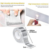 Load image into Gallery viewer, Leakage Repair Waterproof Tape for Pipe Roof Water Leakage Solution Aluminum Foil Adhesive Tape Sealing Butyl Rubber Tape for Surface Crack, Pipe Rupture (5cmx5m)
